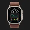 Apple Watch Ultra 4 GPS + LTE, 49mm Natural Titanium Case with Burgundy Alpine Loop - Small