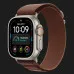 Apple Watch Ultra 4 GPS + LTE, 49mm Natural Titanium Case with Burgundy Alpine Loop - Small
