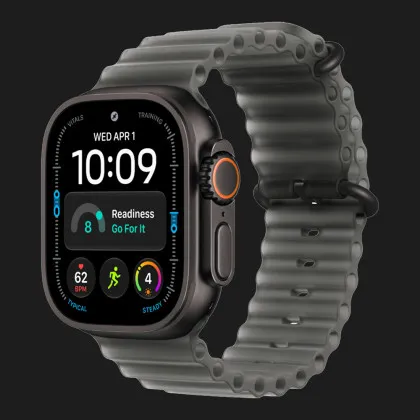 Apple Watch Ultra 4 GPS + LTE 49mm Black Titanium Case with Translucent Black Ocean Band