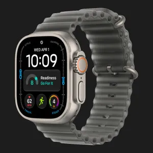 Apple Watch Ultra 4 GPS + LTE, 49mm Natural Titanium Case with Translucent Black Ocean Band
