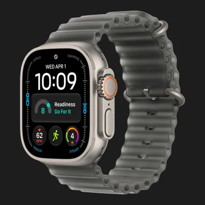 Apple Watch Ultra 4 GPS + LTE, 49mm Natural Titanium Case with Translucent Black Ocean Band