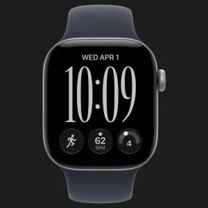 Apple Watch Series 12 GPS, 42mm Space Gray Aluminum Case with Navy Blue Sport Band (S/M)
