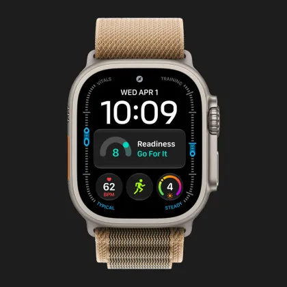 Apple Watch Ultra 4 GPS + LTE 49mm Natural Titanium Case with Desert Alpine Loop - Large