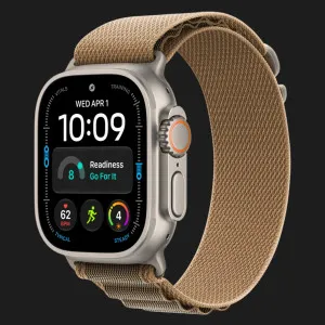 Apple Watch Ultra 4 GPS + LTE 49mm Natural Titanium Case with Desert Alpine Loop - Large