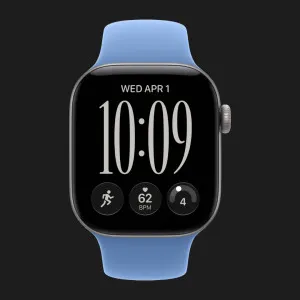 Apple Watch Series 12 GPS, 46mm Space Gray Aluminum Case with Wildflower Blue Sport Band (M/L)