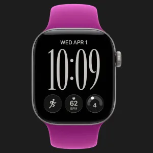 Apple Watch Series 12 GPS, 46mm Space Gray Aluminum Case with Magenta Sport Band (M/L)