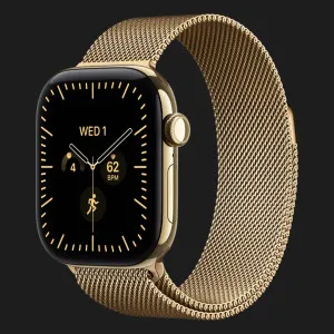 Apple Watch Series 12 GPS+LTE, 46mm Radiant Gold Titanium Case with Radiant Gold Milanese Loop (S/M)
