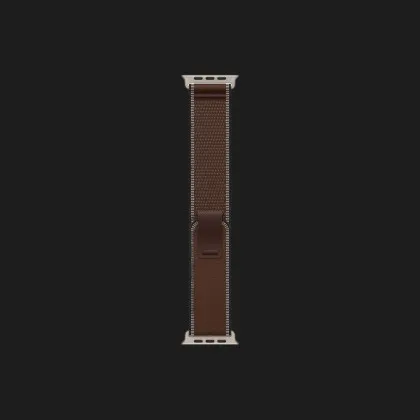 Apple Watch Ultra 4 GPS + LTE, 49mm Natural Titanium Case with Dark Umber Trail Loop - S/M