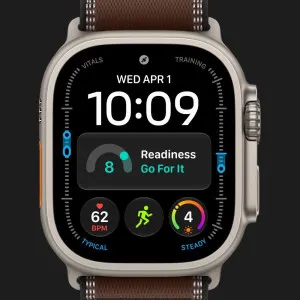 Apple Watch Ultra 4 GPS + LTE, 49mm Natural Titanium Case with Dark Umber Trail Loop - M/L