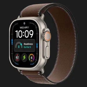 Apple Watch Ultra 4 GPS + LTE, 49mm Natural Titanium Case with Dark Umber Trail Loop - M/L