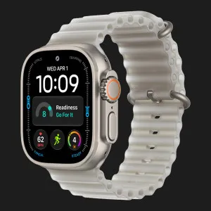 Apple Watch Ultra 4 GPS + LTE 49mm Natural Titanium Case with Translucent Gray Ocean Band (MJAD4)