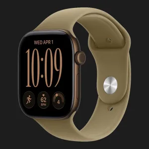 Apple Watch Series 12 GPS, 42mm Dark Bronze Aluminum Case with Olive Sport Band (S/M)