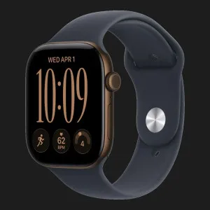 Apple Watch Series 12 GPS, 42mm Dark Bronze Aluminum Case with Navy Blue Sport Band (M/L)