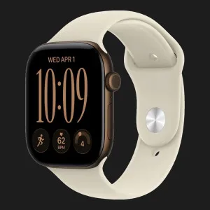 Apple Watch Series 12 GPS, 42mm Dark Bronze Aluminum Case with Sand Sport Band (S/M)
