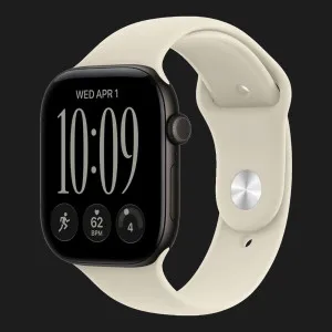 Apple Watch Series 12 GPS, 42mm Black Aluminum Case with Sand Sport Band (S/M)