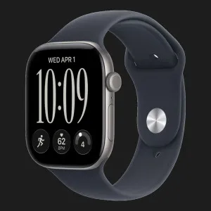 Apple Watch Series 12 GPS, 46mm Space Gray Aluminum Case with Navy Blue Sport Band (S/M)