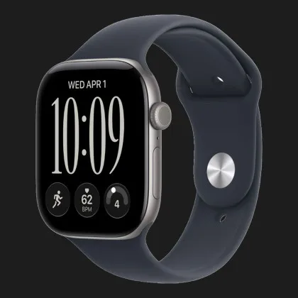 Apple Watch Series 12 GPS, 46mm Space Gray Aluminum Case with Navy Blue Sport Band (S/M)