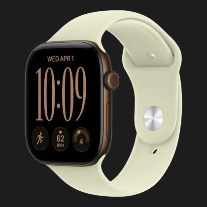 Apple Watch Series 12 GPS, 46mm Dark Bronze Aluminum Case with Pale Succulent Sport Band (S/M)