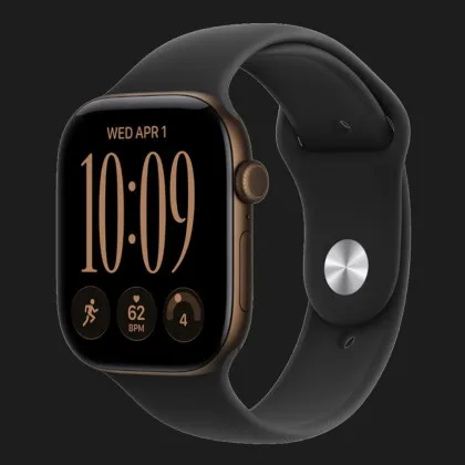 Apple Watch Series 12 GPS, 46mm Dark Bronze Aluminum Case with Black Sport Band (S/M)