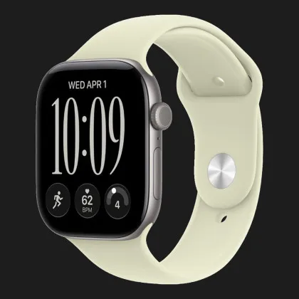 Apple Watch Series 12 GPS, 46mm Space Gray Aluminum Case with Pale Succulent Sport Band (S/M)