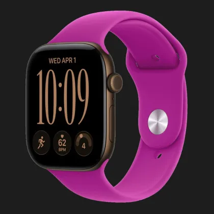 Apple Watch Series 12 GPS, 46mm Dark Bronze Aluminum Case with Magenta Sport Band (S/M)