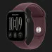 Apple Watch Series 12 GPS, 46mm Black Aluminum Case with Burgundy Sport Band (M/L)