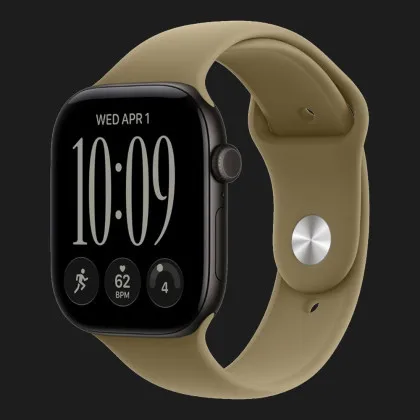 Apple Watch Series 12 GPS, 46mm Black Aluminum Case with Olive Sport Band (M/L)