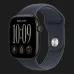 Apple Watch Series 12 GPS, 46mm Black Aluminum Case with Navy Blue Sport Band (S/M)