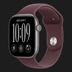 Apple Watch Series 12 GPS, 46mm Space Gray Aluminum Case with Burgundy Sport Band (M/L)
