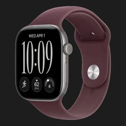 Apple Watch Series 12 GPS, 46mm Space Gray Aluminum Case with Burgundy Sport Band (M/L)