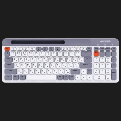 Клавіатура бездротова Maxxter KBW-02G-UA (White/Gray) (KBW-02G-UA) (UA)
