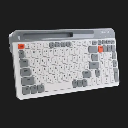 Клавіатура бездротова Maxxter KBW-02G-UA (White/Gray) (KBW-02G-UA) (UA)