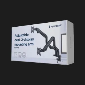 Кронштейн Gembird для 2 мониторов 17"-32" (MA-DA2-02) (Black)