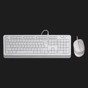Комплект дротовий клавіатура + миша A4Tech F1010 (White)