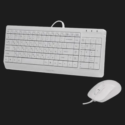 Комплект дротовий клавіатура + миша A4Tech F1512 (White) в Олександрії