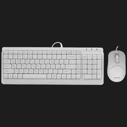 Комплект дротовий клавіатура + миша A4Tech F1512 (White) в Олександрії