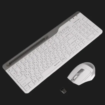 Комплект бездротовий клавіатура + миша A4Tech FB2535C (Icy White) в Берегові