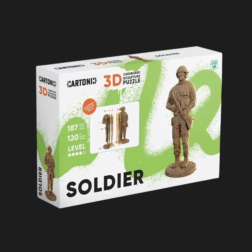 Картонний 3D пазл-конструктор Cartonic Солдат (Soldier) (CARTSOLDIER)