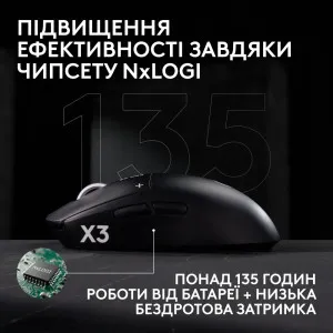 Ігрова миша Logitech G Pro X3 Superstrike Lightspeed Wireless (Midnight Black)