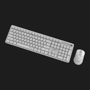 Комплект бездротовий клавіатура+миша клавіатура+миша Gembird KBS-WMS-01-W-CYRL (White)