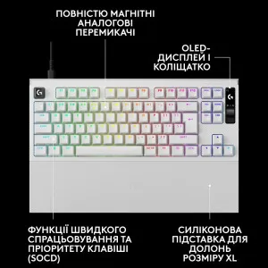 Ігрова клавіатура Logitech G Pro X2 Rapid Magnetic (White)