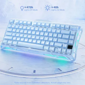 Клавіатура механічна GravaStar Mercury K1 80keys, GravaStar x Kailh Cheery Pink, EN, BT/WL/USB (Ice Blue)
