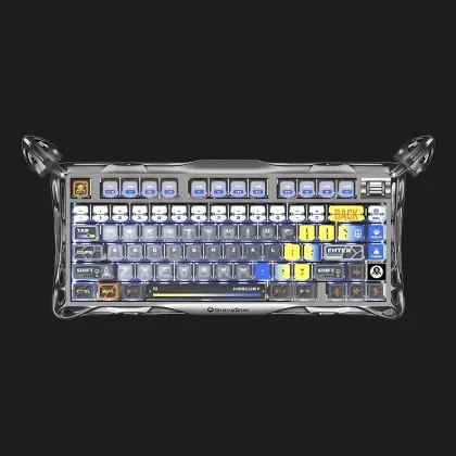 Клавіатура механічна GravaStar Mercury K1 Pro 80keys, GravaStar x Kailh Speedy Mint, BT/WL/USB, RGB (Interstellar Silver)