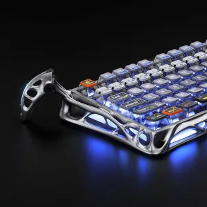 Клавіатура механічна GravaStar Mercury K1 Pro 80keys, GravaStar x Kailh Speedy Mint, BT/WL/USB, RGB (Interstellar Silver)