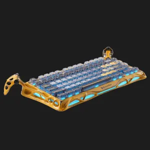 Клавіатура механічна GravaStar Mercury K1 Pro 80keys, GravaStar x Kailh Speedy Mint, BT/WL/USB, RGB (Yellow)