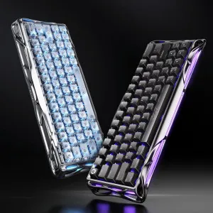 Клавіатура механічна GravaStar Mercury V60 Pro 60keys, GravaStar Blackcore, USB-A, 8k, RGB (Chrome Silver)