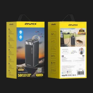 Зарядний пристрій Power Bank AWEI PA-81 50000mAh 65W PD 2xUSB-A/USB-C