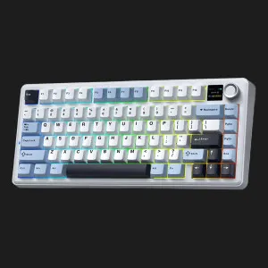 Клавиатура беспроводная AULA F75 MAX Wireless Gasket Keyboard Reaper switch, 2.4G, BT, (White) (EN/UA)