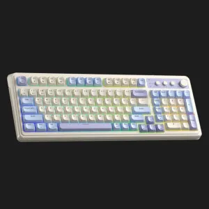 Клавиатура беспроводная AULA S99 2.4G wireless, BT, Membrane keyboard (White/Purple)