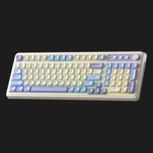 Клавиатура беспроводная AULA S99 2.4G wireless, BT, Membrane keyboard (White/Purple)